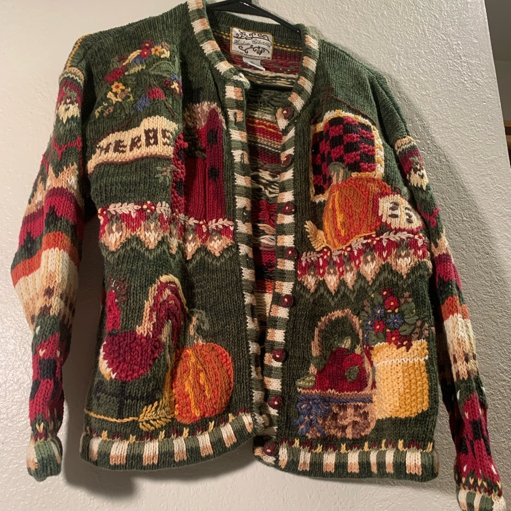 Fall Pumpkin Grabdma Sweater Knitted